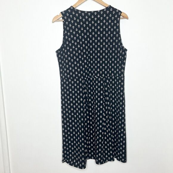 J Jill Wearever Floral Knit Dress Black Womens M Sleeveless Shift Boho - Picture 6 of 7